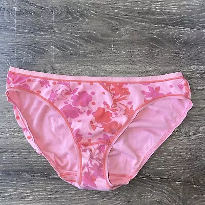 Victorias Secret 100% Cotton Bikini Panties With Flowers  XL Vintage • $16.99