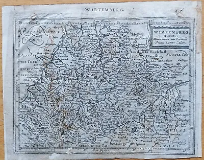 Württemberg Germany - Original Map Mercator - 1651 • $25