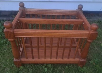 $99.99 • Buy Vintage! Solid Wood Heavy Farmhouse Magazine Book Rack Holder Stand