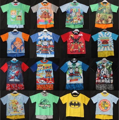 £7.95 • Buy Boys Short Pyjamas/Younger Boys Character T-Shirt & Shorts PJs Sizes 1-5 Years