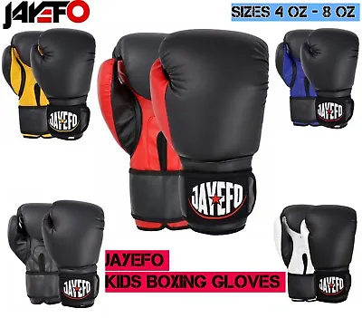 JAYEFO Kids Boxing Gloves Junior Punching Bag Children MMA Youth Boys 4 6 8 Oz • $14.99