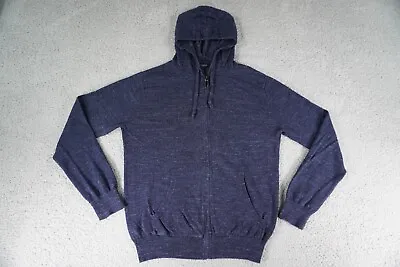 J Crew Hoodie Mens Medium Blue Long Sleeve Full Zip Preppy • $20.49