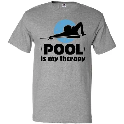 Inktastic Billiards Pool Is My Therapy T-Shirt Game Competition Cue Stick For • $17.99
