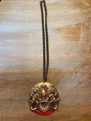 Vintage Copper Lions Pendant • $8