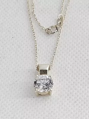 Estate Vintage Sterling Aquamarine Necklace 2.60gr • $29.95