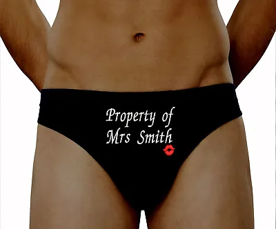 Personalised Pants Valentines Briefs Property Of Underwear Gifts Presents Fun • £10.88