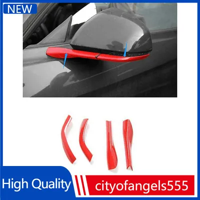 For Ford Mustang 2015-2023 Race Red Rear View Mirror Strip Molding Car Trim 4PCS • $35.22