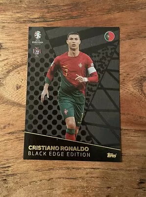Match Attax Euro 2024 Cristiano Ronaldo Portugal Black Edge Edition MINT • £2.50