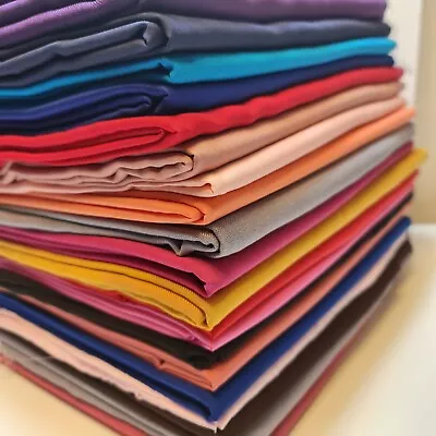 100% Viscose Challis Fabric Plain 60+ Colors Dress Craft Drape Material 140cm • £8.24