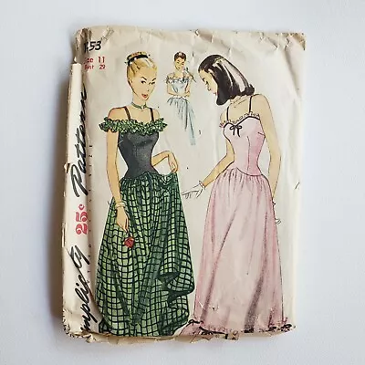 1940s Vintage Simplicity 1453 Dress Sewing Pattern • $12