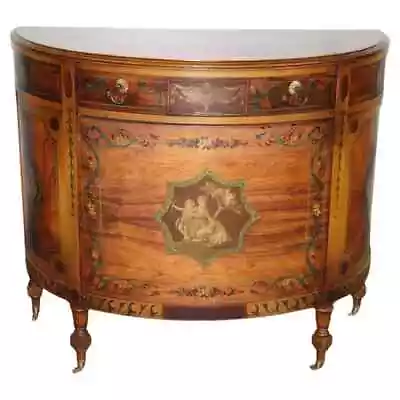 Adams Paint Decorated Walnut 1920s English Buffet Sideboard • $3505.50