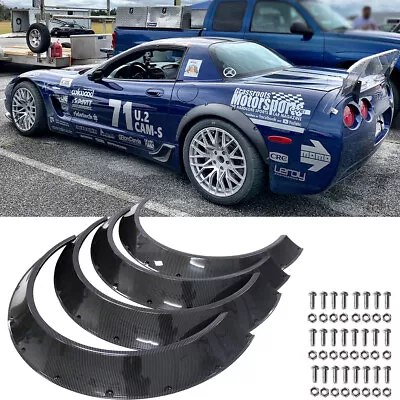 For Chevrolet Corvette C5 C6 4.5  Carbon Fender Flares Extra Wide Wheel Arches • $99.53