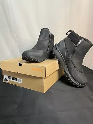 Merrell Thermo Kiruna J035090 Womens Black Zip Waterproof Snow Boots Size 7.5 • $35.99