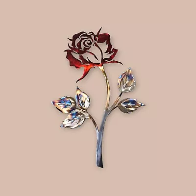 Rose Metal Wall Art Gift For Her Rose Accent Rose Decor Valentine's Gift • $44.99