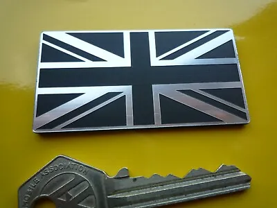 Union Jack Bike Car Van Black & Silver Acrylic Self Adhesive External Badge 2.5  • £3.15