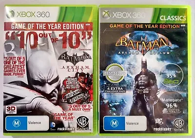 Batman: Arkham Asylum GOTY & Arkham City GOTY Editions Bundle | Xbox 360 One • $29.99
