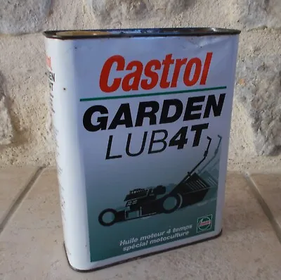 Vintage CASTROL Oil Can Tin LUB 4T White Auto Old Antique Vtg 2l #5 • $25.85