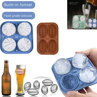 Large Ice Cube Tray Ball Maker Big Silicone Mold Sphere Whiskey Round Mould DIY • £2.86