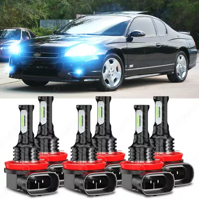 For Chevy Monte Carlo 2006 2007 8000K Ice Blue LED Headlight Fog Light Bulbs Kit • $29.99