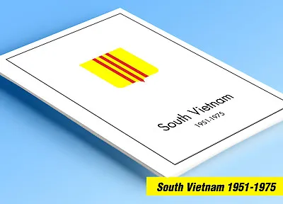 COLOR PRINTED SOUTH VIETNAM 1951-1975 STAMP ALBUM PAGES (53 Illustrated Pages) • $30