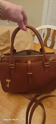 Fossil Ryder Satchel Purse Leather  - Brown • $15