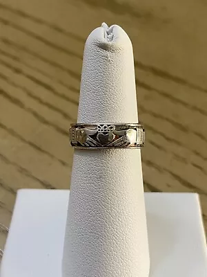 Vintage SD Claddagh Sterling Silver 925 Signed Ring Heart Hands Crown Size 6 • $40