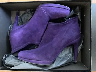 £53 • Buy Gorgeous VGC Ladies Purple Suede Leather GUCCI High Heel Ankle Boots With Box