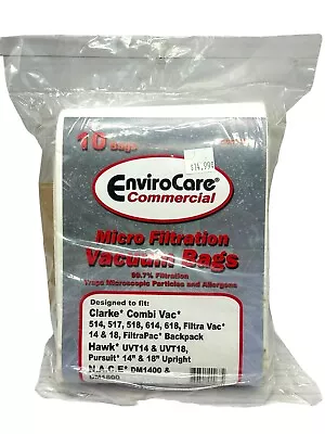 EnviroCare ECC514 10ct Bags Fit Clarke Alto Hawk NaceCare Combi Vacuums • $12.99