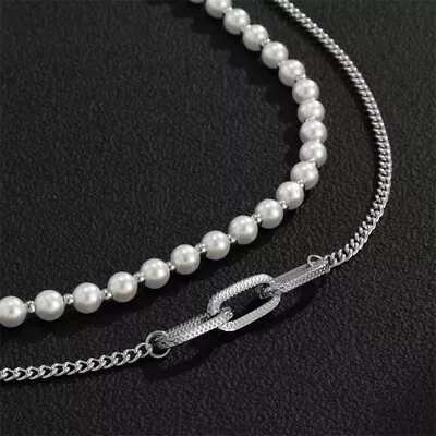 Necklace For Men Handmade White Pearl Strand Bead Necklace For Travel Fashion • $7.99