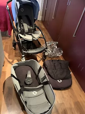 £130 • Buy Bugaboo Bee 3 Travel System Plus Carry Cot And Rain Cover