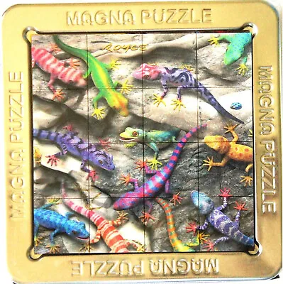 3D Magna Puzzle Geckos - Magnatile Puzzle With Tin Storage Case New! • $14.96