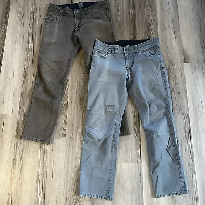 Lot Of 2 Kuhl Kanvus Jean Men's Outdoor Cotton Blend Stretch Pants - Sz 34x32 • $39.99