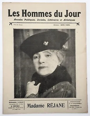 Actress Gabrielle Réjane Cover Orig 1918 French Magazine  Les Hommes Du Jour  • $14.99