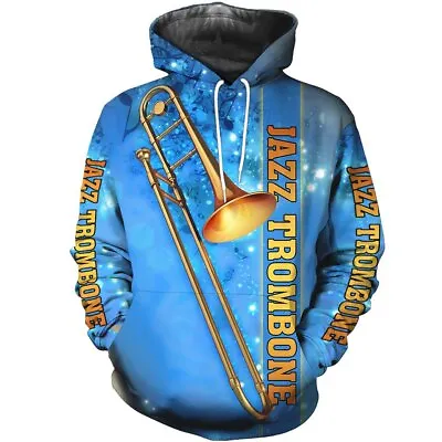 $25.99 • Buy Personalized Jazz Trombone Hoodie Hoodie All Over Print For Men & Women HO3412