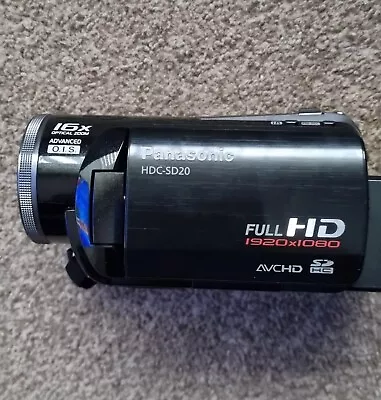 Panasonic HDC-SD20 Full HD SD Card Camcorder Camera Black • £49.99