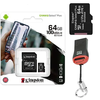 64GB Micro SD Class 10 Memory Card Micro SDXC Kingston SD Adapter Max1000MB • $38.02