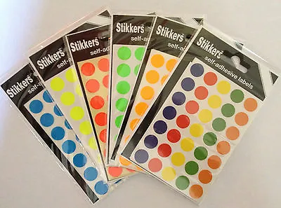 280 (2 Packs) Sticky Coloured 13mm Dots Round Labels Self Adhesive Stickers  • £1.89