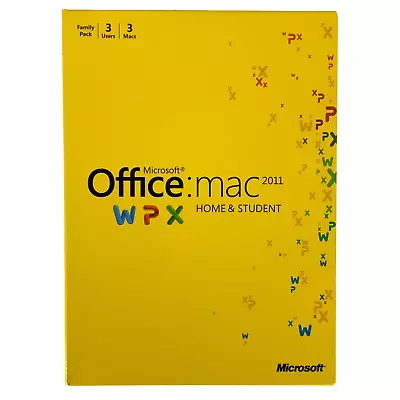 Microsoft Office MAC 2011 Home And Student Family Pack 3 Users With Product Key • $59.99