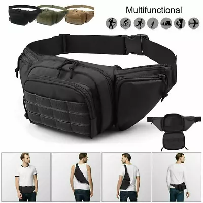 Mens Tactical Waist Chest Bag Fanny Pack Pistol Gun Concealed Carry Holster Bag • $17.99