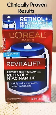 L'OREAL Revitalift Pressed Night Cream  Retinol + Niacinamide Full Sz New In Box • $21.01