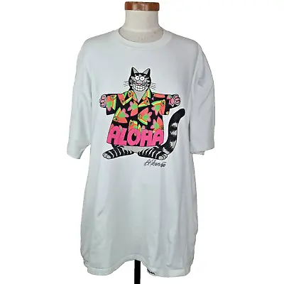 Vintage 80s Crazy Shirt B Kliban Cat Aloha Front Back T Shirt Single Stitch XL • $194.65