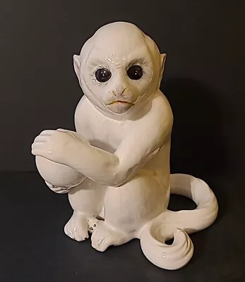 Vintage Porcelain White Capuchin Monkey Figurine Elvis Presley Graceland READ • $19.95