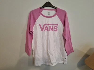 £2 • Buy Vans Long Sleeve T-Shirt White/pink Size Large 