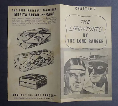 1940's Merita Bread The Life Of Tonto By Lone Ranger Chapter 7 • $116.28