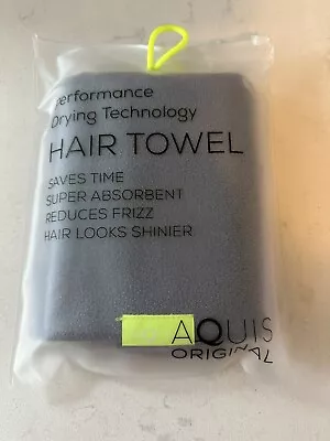 Aquis Original Hair Towel - Dk Gray 19  X 39   Performance Drying Absorbent NEW • $17.50