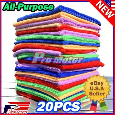 20x Microfiber Cleaning Cloth Towel Rag Drying Car Detailing All Purpose Dusting • $12.50