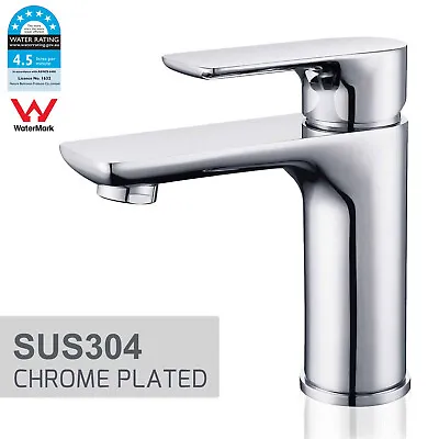 Chrome Lead Free Basin Mixer Bathroom Vanity Cabinet Sink Tap Faucet Round WELS • $65