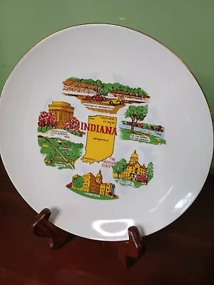 Vintage Indiana State Decorative Souvenir Plate Hoosier State Speedway Notre  • $7.60