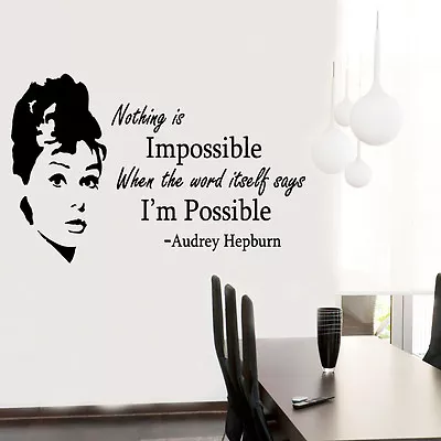 Audrey Hepburn Quote Celebrity Vinyl Wall Stickers Art Room Removable Decals DIY • £4.99