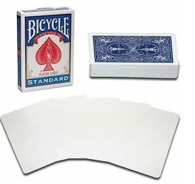 BLUE Back BLANK Face Magic Playing Cards Bicycle Gaff Trick School Flash Craft • $5